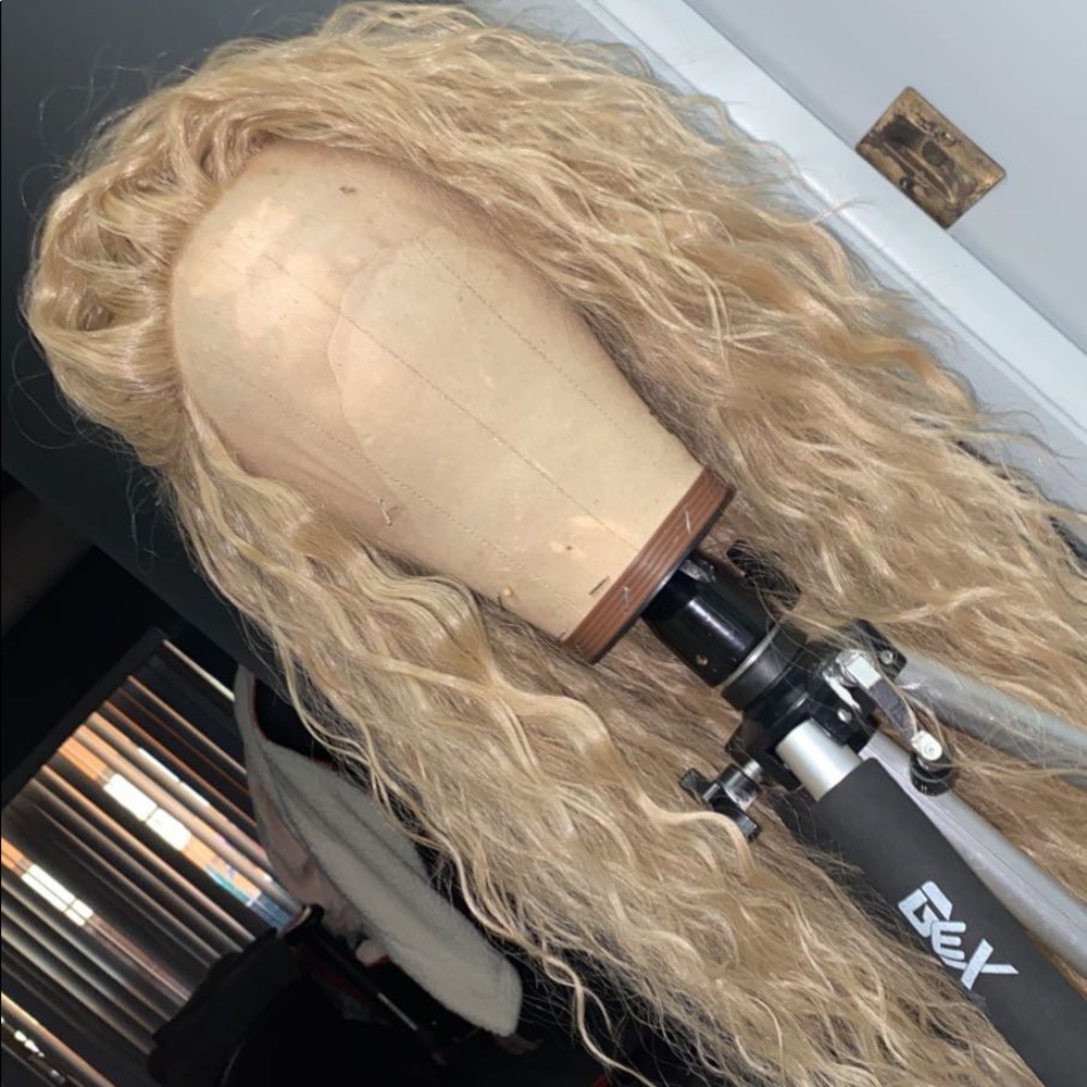 (Sold) Blonde T-part synthetic wig